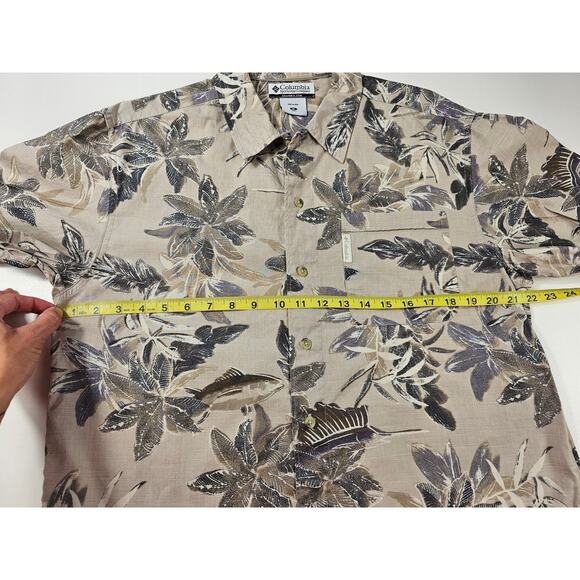 Columbia men size medium short sleeve island hawaiin button up EUC 100% cotton ^ - Picture 6 of 7